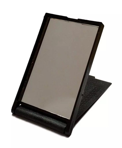 Black compact folding mirror - black,