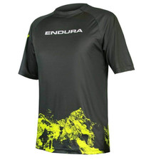 ENDURA MTB JERSEY SINGLETRACK LTD MOUNTAINS PRINT TEE BLACK ENDURO SIZE M