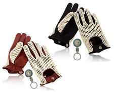 CLASSIC VINTAGE MENS DRIVING GLOVES CYCLING BIKE QUALITY SOFT GENUINE LEATHER
