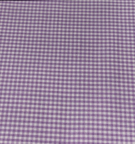 Purple gingham cotton fabric - purple,