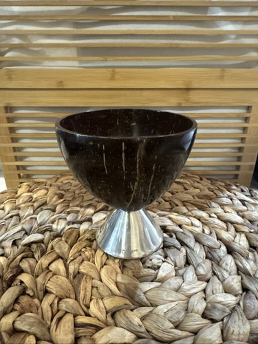 Vintage carved coconut enamel - vintage,