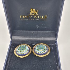 Frey Wille Greco-Roman Collection Enamel Clip On Earrings