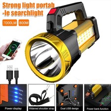 USB Rechargeable Super Bright LED Searchlight Handheld Spotlight Flashlight Lamp