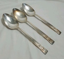Three Silver Plated Table Spoons Oneida Community Plate Hampton Court 