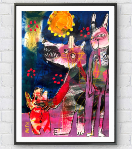Outsider art dog - dog, figure