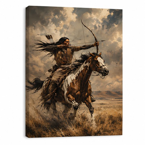 Native american warrior horse - native,