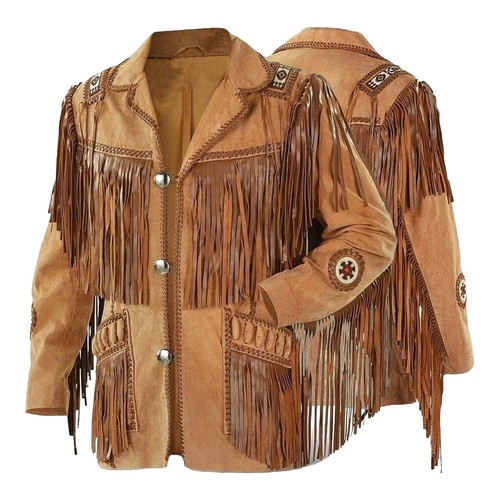 Leather jacket for men - men, western