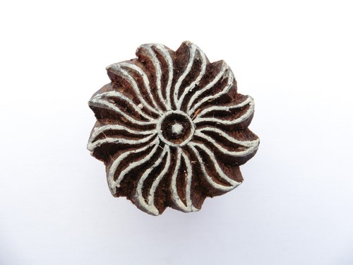 Sun round wood stamp indian - wood,