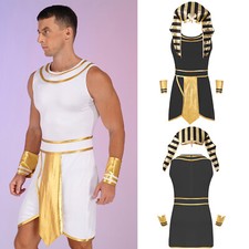 Men Egyptian Pharaoh Costume Ancient Greek Cosplay Dress Up Adult Egypt Costumes