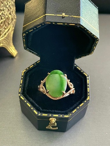 Vintage natural green jade - green,