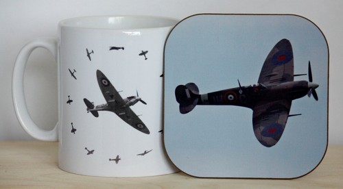 Spitfire mug and coaster set - and,