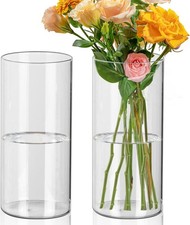 2pcs cylinder vases 20cm - cylinder, tall