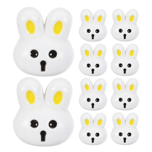 10pcs resin rabbit buttons - resin,