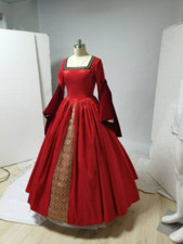 Costumebuy Anne Boleyn red Dress Tudor Queen Elizabeth Costume Dancing Ball