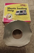 W4 Caravan Motorhome Mastic Sealing Strip, 19mm x 5m x 2.5mm Sealant Roll Grey