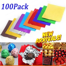 100x Chocolate Foil Paper Candy Aluminum Wrappers Sweets Package Wedding Decor