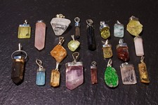 Gemstone pendant crystal natural lace G-Q silver 925 eyelet unique stone treasure