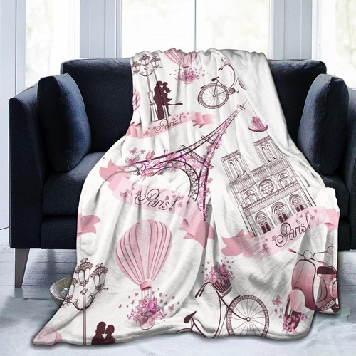 Paris romantic pink blanket - paris,