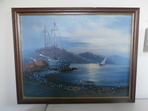 Vennekamp framed oil - w,