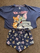 Tom And Jerry Shorts Pyjamas Set Small 10-12 Excellent Condition Primark