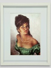 Tina in Green Dress by JH Lynch Tretchikoff Era - Vintage Framed Art Print