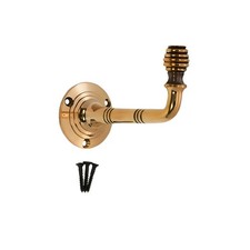 Coat Hook Beehive Reeded Brass