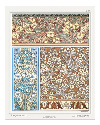 Floral art nouveau wall - floral,
