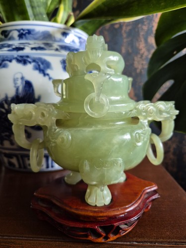 Vintage chinese jade tripod - chinese,