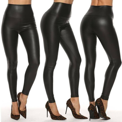 Women high waist - black, matt