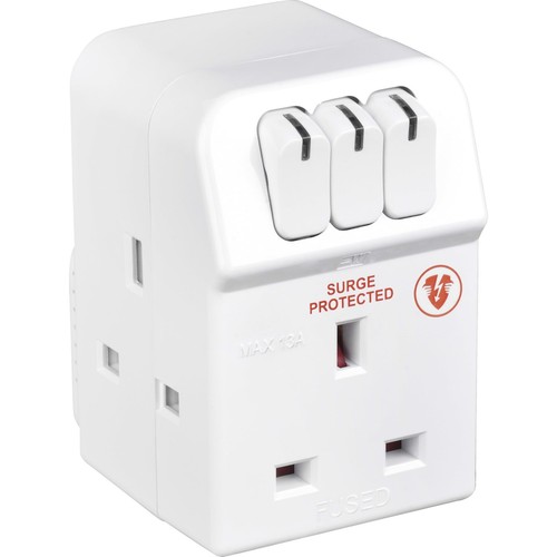 Masterplug three socket surge - three,