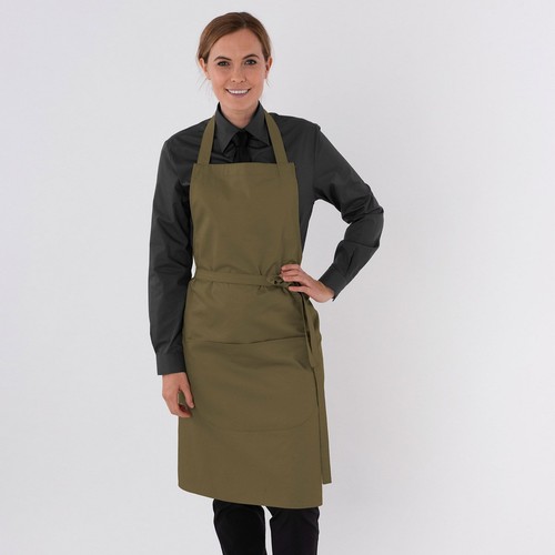 Dennys bib apron with pocket - with,