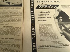 ARIEL LEADER HAND START PERIOD 1959 MOTORCYCLE ARTICLE