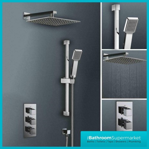 Modern square shower - modern, concealed
