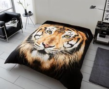 3D Animal Print Throw Faux Fur Mink Fleece Blanket Soft Warm Cosy Large Sofa Bed