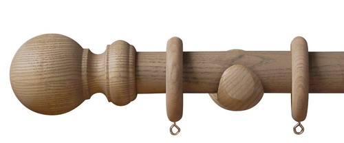 Wood curtain pole - curtain, ash