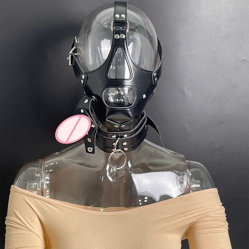Leather hood blindfold - leather,