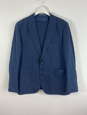 T M Lewin Blue Cotton Linen