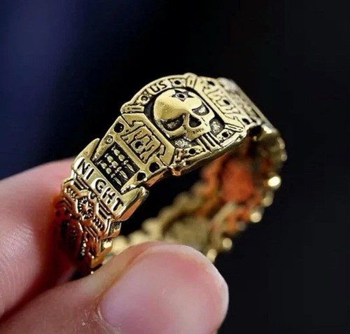Gothic night rider skull ring - gothic,