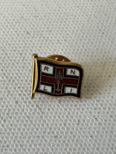 Rnli vintage enamel pin badge - enamel,