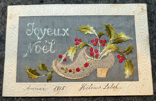 Antique french silk postcard - french,