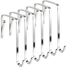 x5 Stainless Steel Metal Over Door Hooks for Clothes Coat Robe Hanger Hanging UK