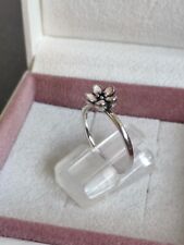 Pandora S925 Sterling Silver Ale Pink Enamel Cherry Blossom Ring Size 54