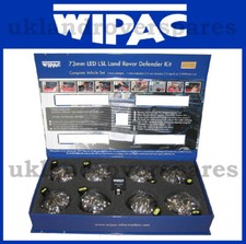 LAND ROVER DEFENDER WIPAC SMOKE LED LIGHT LAMP 73MM LENS UPGRADE KIT SET