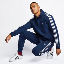 NEW RETRO BLUE ADIDAS ORIGINALS 3 STRIPE BOTTOMS JOGGERS TRACK PANT 3 STRIPE MEN