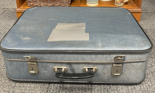 Vintage blue suitcase 58cm - vintage,