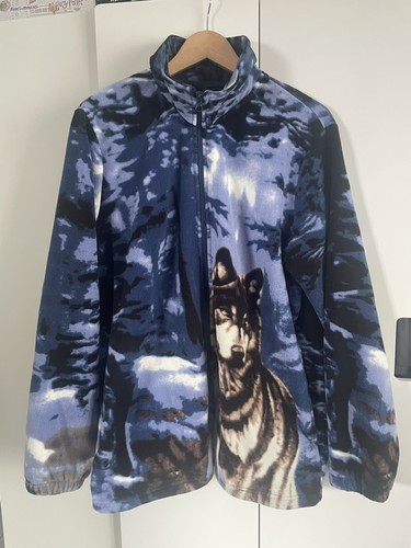 Wolf fleece large grey black - fleece,