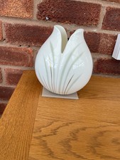 Royal Doulton Impressions By Gerald Gulotta Green & White Tulip Vase 1982 BIN28B