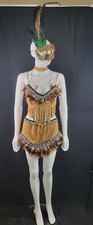 Roma Costume 4 Piece Skirt Top Mask Neck Indian Tribal Size Medium Fancy Dress