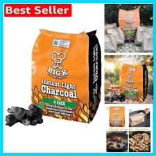 Effortless BBQ with Big K Instant Light Lumpwood Charcoal - 6 Easy-Burn Bags