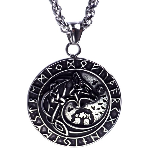Norse fenrir necklace - fenrir, silver